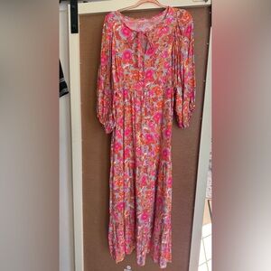 💖 NWOT Floral Pink and Orange Women's Dress